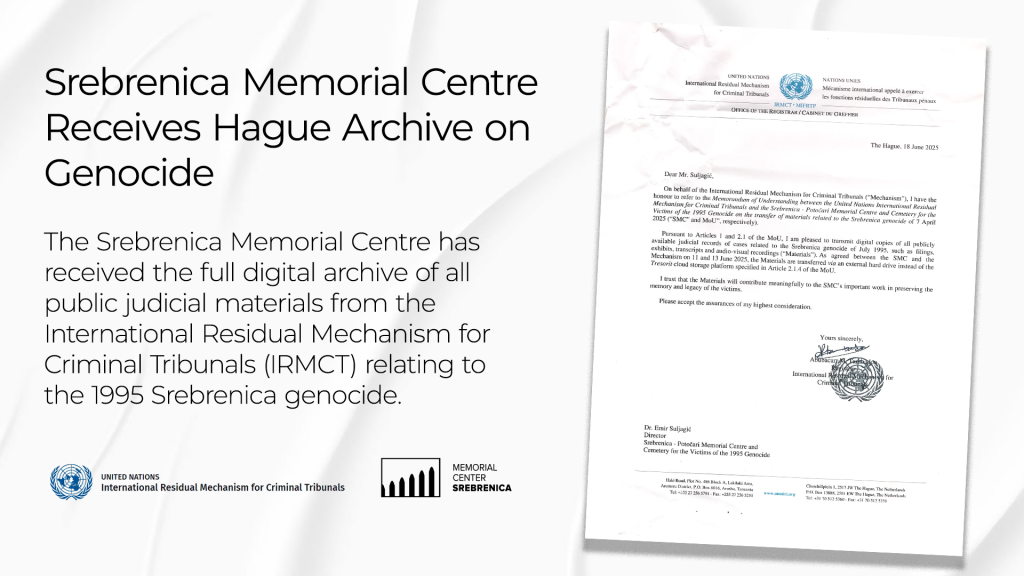 Srebrenica postaje centar za istraživanje genocida: Memorijalni centar preuzeo haške arhive