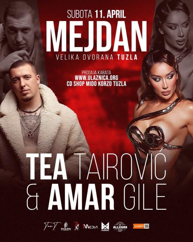 Tea Tairović i Amar Gile zajedno nastupaju u Tuzli: Koncert zakazan za april 2026. godine