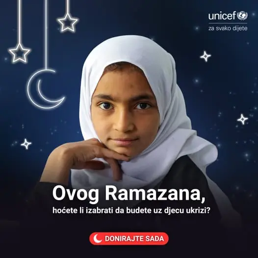 UNICEF poziva: Tokom Ramazana pomozimo djeci u ratnim zonama