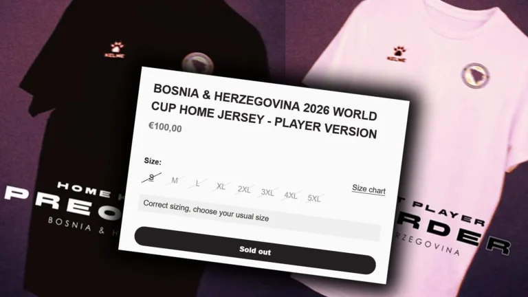 Navijački dresovi BiH rasprodani na Kelme stranici