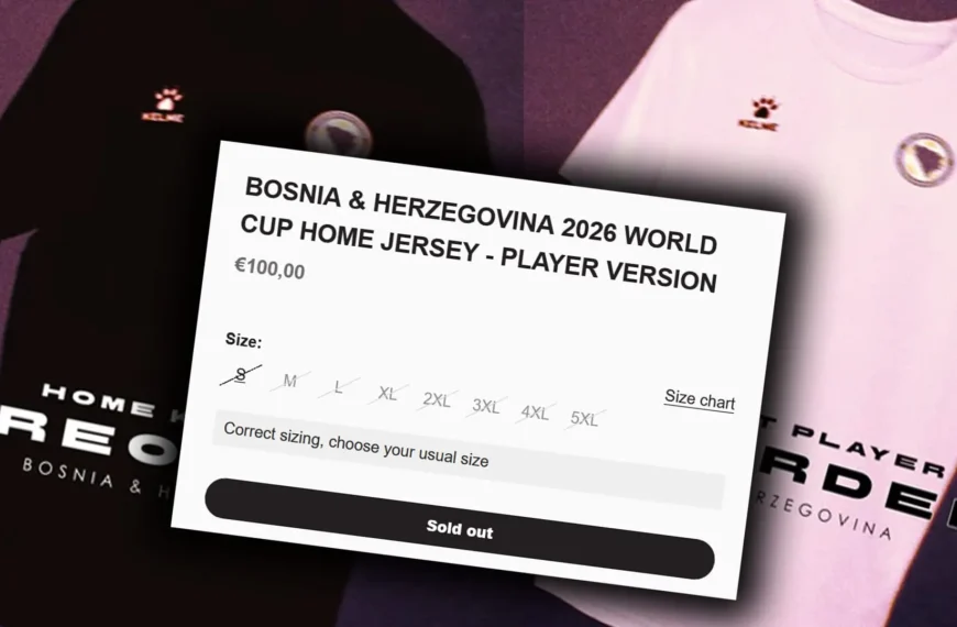 Navijački dresovi BiH rasprodani na Kelme stranici