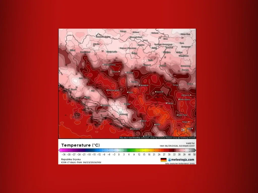 Paklene vrućine stižu u BiH: Temperature bi mogle dostići čak 42 stepena