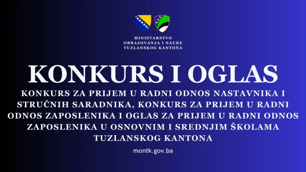 Škole u TK raspisale konkurs za prijem nastavnika i drugog osoblja